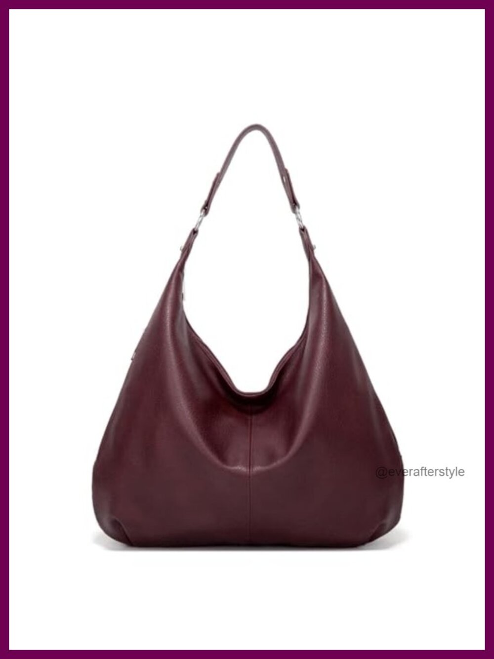 Womens Large Slouchy Hobo Shoulder Bag PU Leather Top Handle Purse